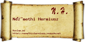 Némethi Hermiusz névjegykártya